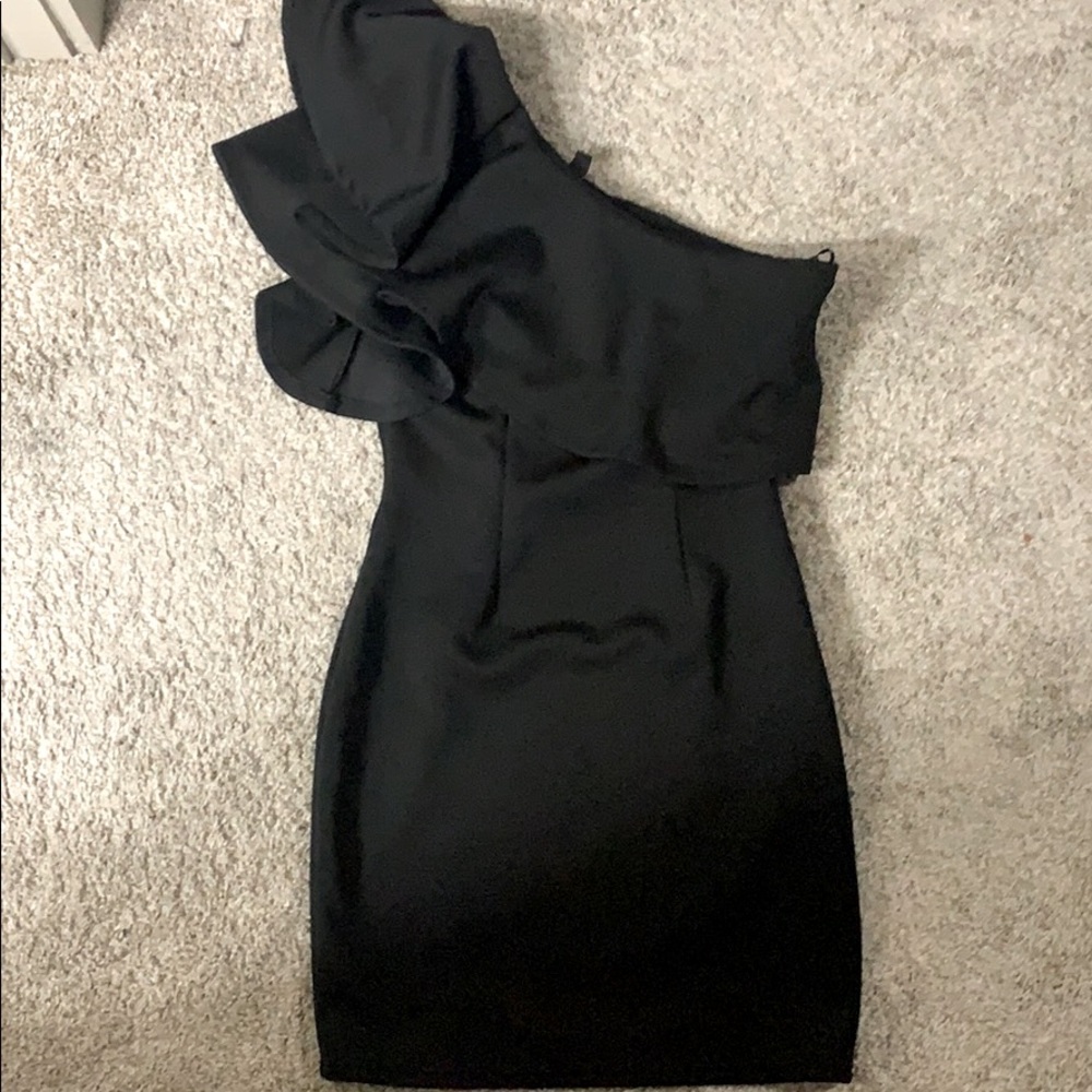 Black dress one shoulder